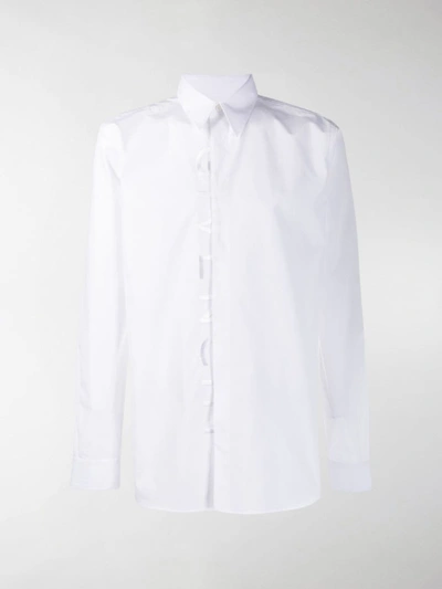 Shop Givenchy Embroidered Logo Shirt In White