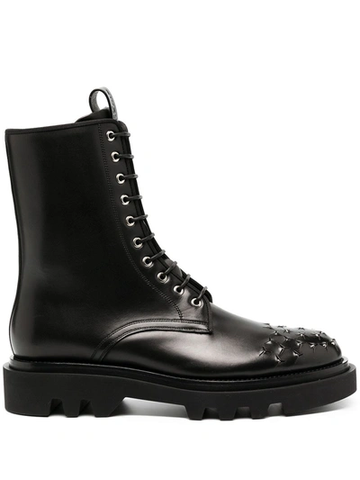 Shop Givenchy Leather Stud Ankle Boots In Black