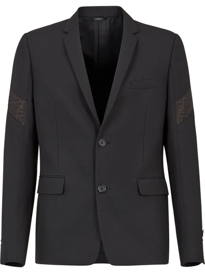 Shop Fendi Wool Jacket In Black