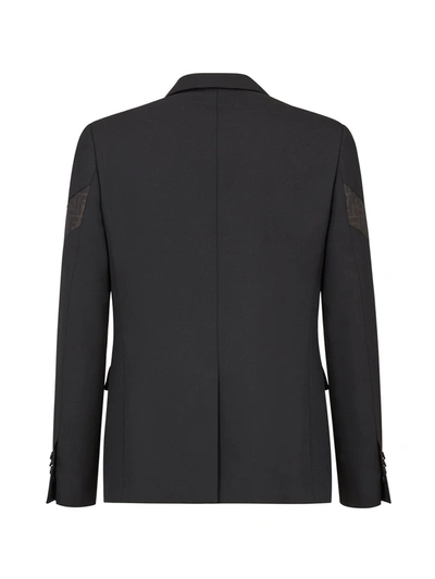 Shop Fendi Wool Jacket In Black