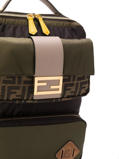 Shop Fendi Ff-motif Backpack In Green