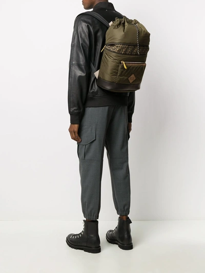 Shop Fendi Ff-logo Backpack In Green