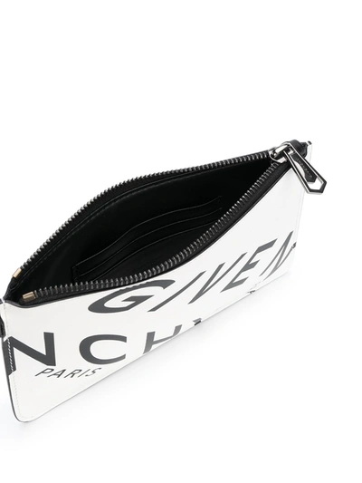 Shop Givenchy Logo Print Clutch In White