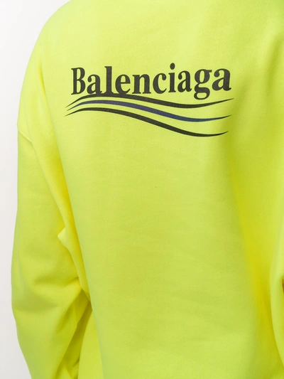 Shop Balenciaga Political Campaign Hoodie In Yellow