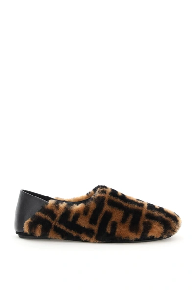 Shop Fendi Ff Motif Slippers In Multi