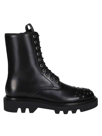 Shop Givenchy Studded Combat Boots In Black