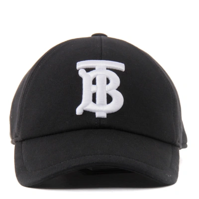 Shop Burberry Baseball Cap With Embroidered Monogram In Black