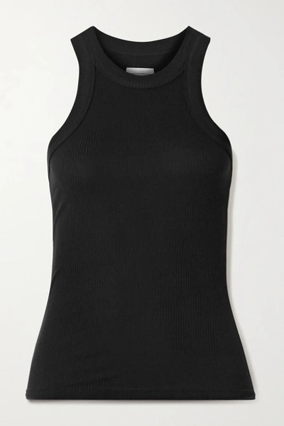 Shop Wsly The Rivington Ribbed Stretch-tencel Lyocell Tank In Black