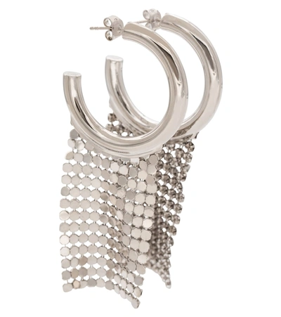 Shop Rabanne Pixel Hoop Earrings In Silver
