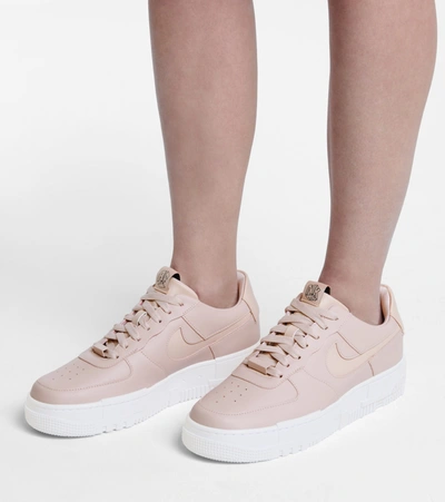 Shop Nike Air Force 1 Pixel Leather Sneakers In Pink