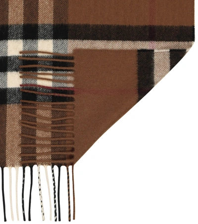 Shop Burberry Giant Check Cashmere Scarf In Beige