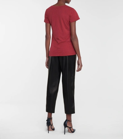 Shop Velvet Lilith Cotton T-shirt In Red