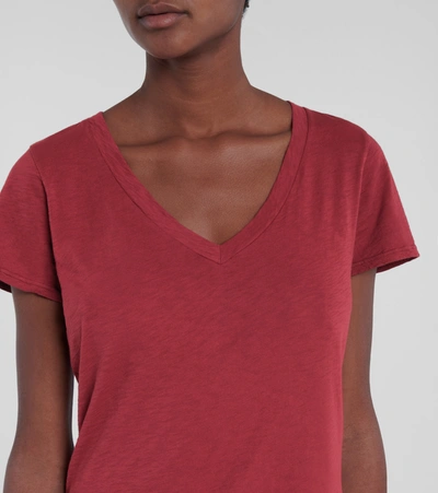 Shop Velvet Lilith Cotton T-shirt In Red