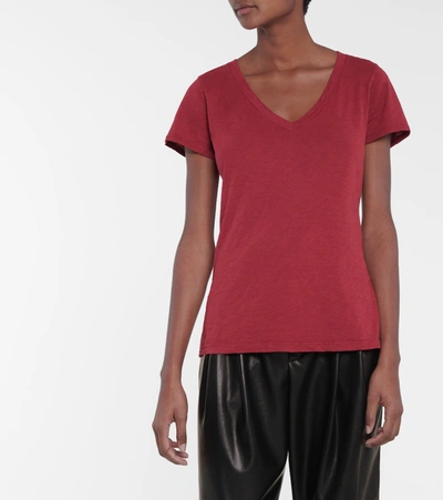 Shop Velvet Lilith Cotton T-shirt In Red