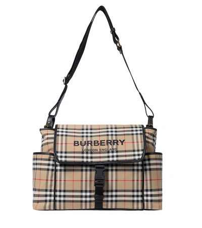 Shop Burberry Vintage Check Changing Bag In Beige