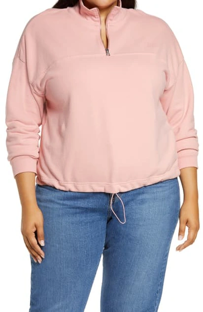 Shop Levi's Quarter-zip Sweatshirt In Blush