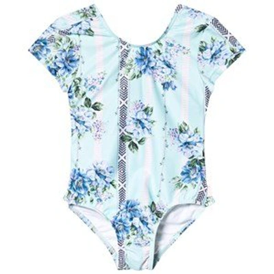 Shop Seafolly Blue Floral Nanna´s House Cut Out Back Swimsuit