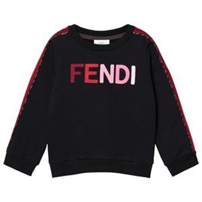 Shop Fendi Black Rainbow Stripe Sweatshirt