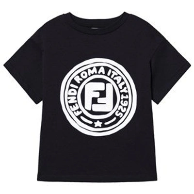 Shop Fendi Black Roma Stamp Logo T-shirt