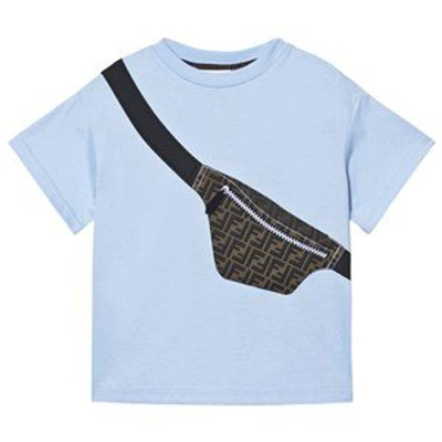 Shop Fendi Blue Ff Waist Bag T-shirt