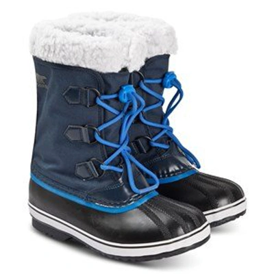Shop Sorel Collegiate Navy And Super Blue Nylon Youth Yoot Pac Boots