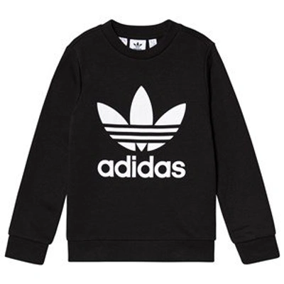 Shop Adidas Originals Black Trefoil Logo Crew Sweatshirt