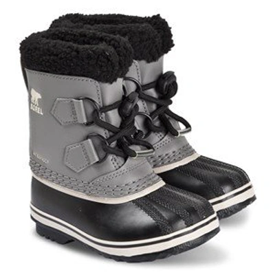 Shop Sorel Quarry Black Childrens' Yoot Pac Boots In Grey