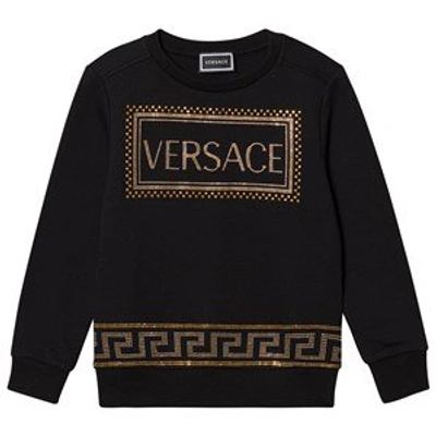 Shop Versace Black Multi Stud Logo Sweatshirt