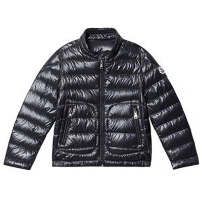 Shop Moncler Navy Acorus Quilted Down Jacket