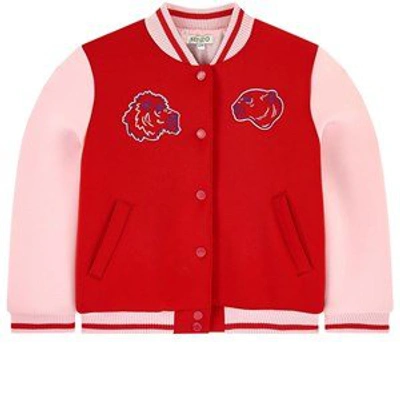 Shop Kenzo Kids Red Tiger And Friends Bomber Jacket In Pink
