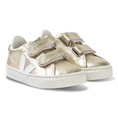 Shop Veja Gold Esplar Velcro Trainers