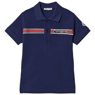Shop Moncler Navy Logo Polo Shirt