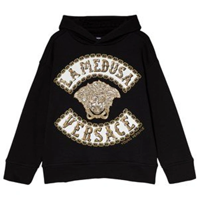 Shop Versace Black Medusa And  Embroidered Hoody