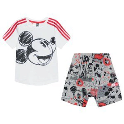 Adidas Originals Adidas Performance White Mickey Mouse Infants T-shirt And Shorts Set In White