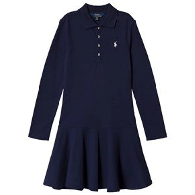 Shop Ralph Lauren Navy Pique Polo Dress