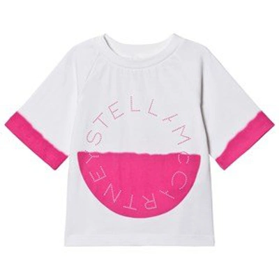 Shop Stella Mccartney Kids White & Pink Tie-dye Logo T-shirt