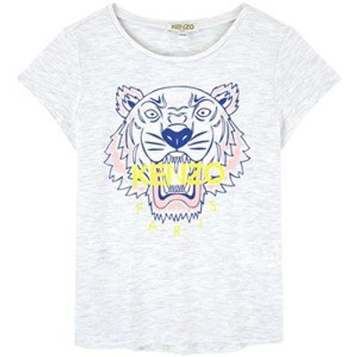 Shop Kenzo Grey Marl Tiger Print T-shirt