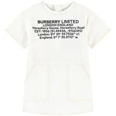 Shop Burberry White Branded Viola Dress