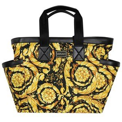 Shop Versace Black And Gold Baroque Print Changing Bag