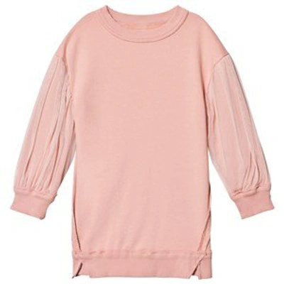 Shop Andorine Pink Mesh Sleeve Sweat Dress