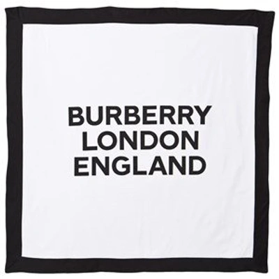 Shop Burberry White Branded Blanket