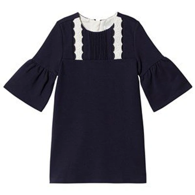 Shop Chloé Navy Milano Dress With Lace And Scallop Detail