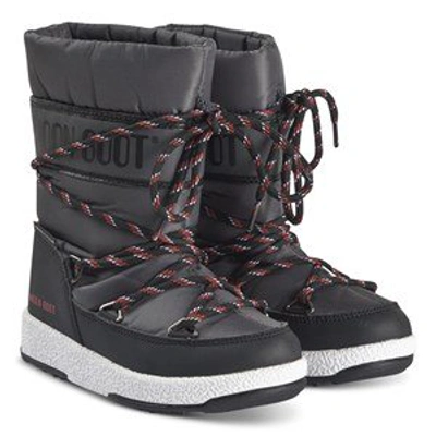Shop Moon Boot Black Sports Wp Boots In Grey