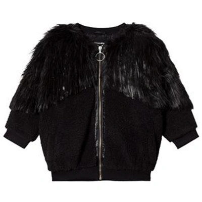 Shop Andorine Black Shearling Faux Fur Coat