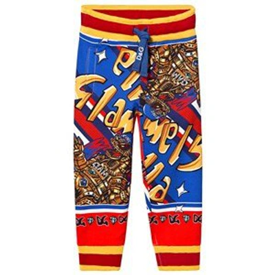 Shop Dolce & Gabbana Red And Blue D&g Logo Comic Print Sweatpants In Orange