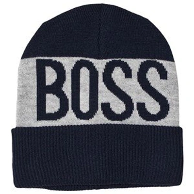 Shop Hugo Boss Boss Navy Logo Beanie