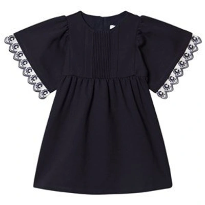 Shop Chloé Navy Pin Tuck Milano Dress