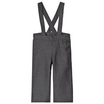 Shop Tocoto Vintage Dark Grey Twill Flared Trousers With Braces