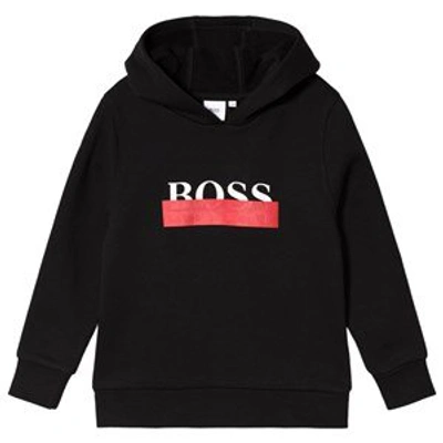 Shop Hugo Boss Boss Contrast Logo Hoodie In Black