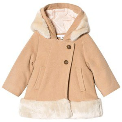 Shop Chloé Brown Faux Fur Trim Winter Jacket